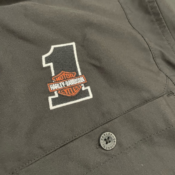 Harley-Davidson Black Shortsleeved Button Shirt with Orange Accents 3XL - Picture 2 of 9